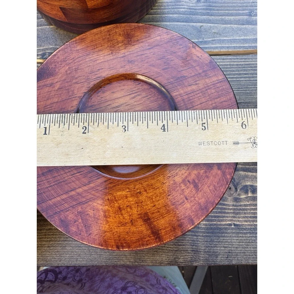 Set‎ of 4 Wood Salad Bowls 6